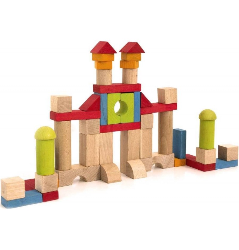 BLOCS DE CONSTRUCTIONS EN BOIS 52 PIECES