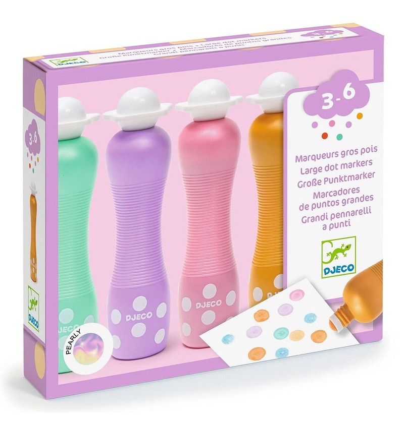 4 MARQUEURS GROS POIS PEARLY